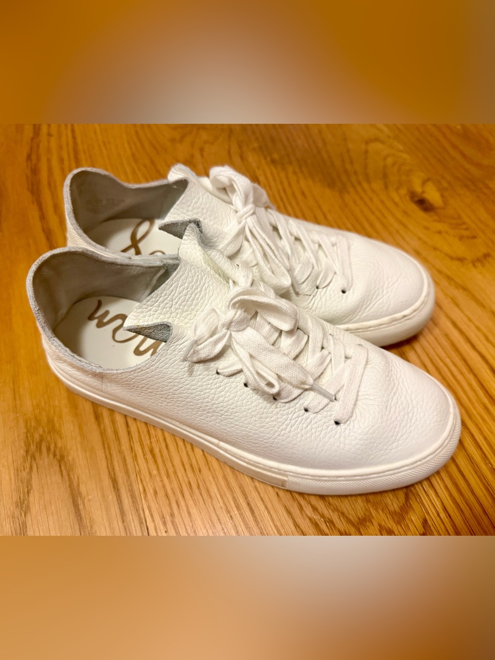 SAM EDELMAN | Poppy White Leather Sneakers | Womens Size 7.5/EUR 37.5